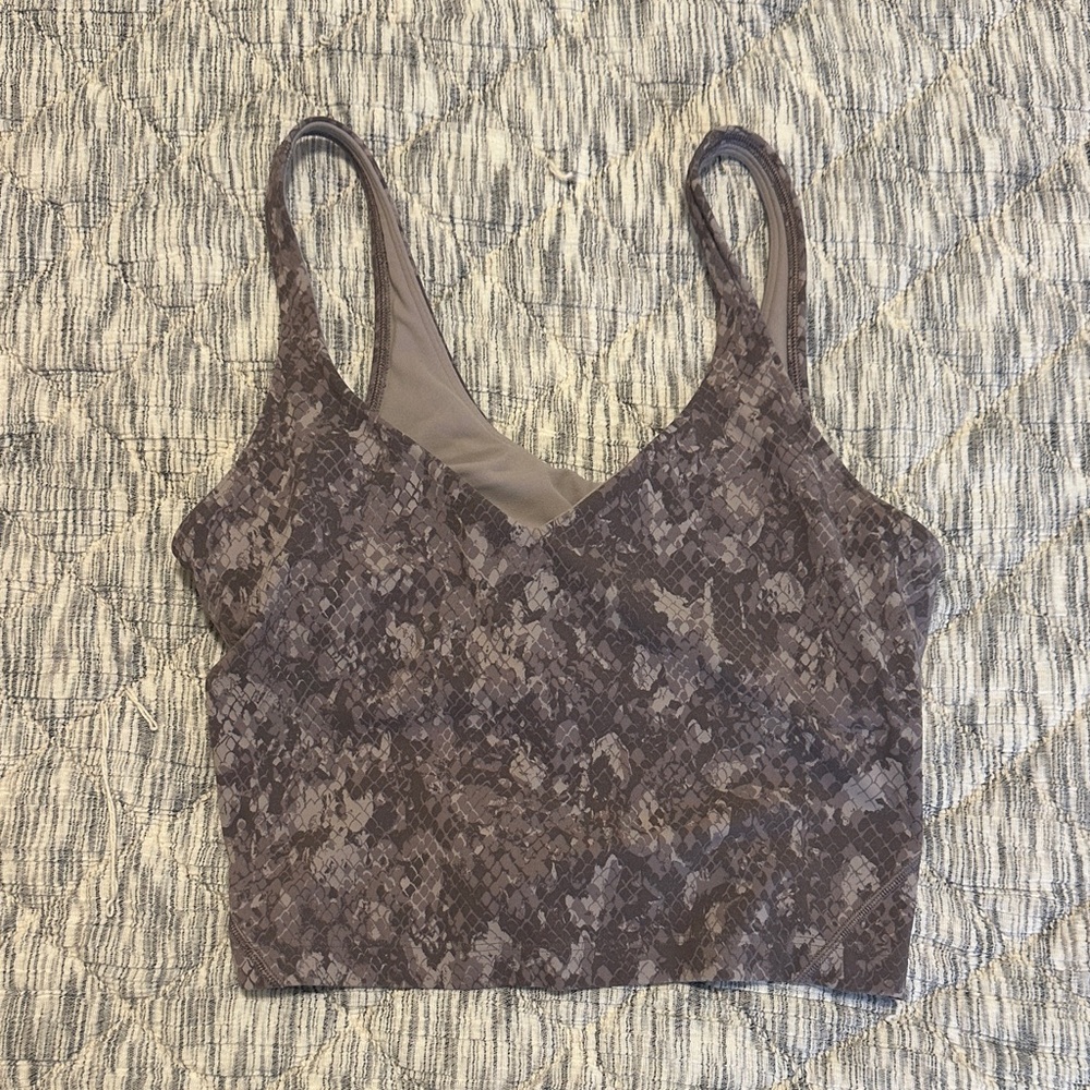 lululemon athletica Mauve Camo Print Tank Crop Top